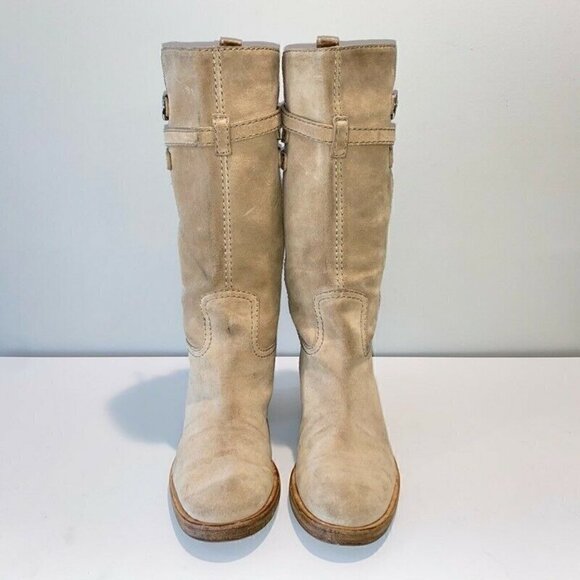 Gucci Womens Boots Beige Leather Mid Calf 7 - Picture 7 of 12